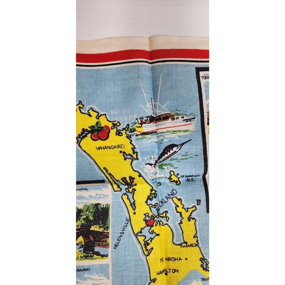 Pure Linen Fast Colours Kitchen Tea Towel New Zealand North Island Map 31x20 - Picture 15 of 16